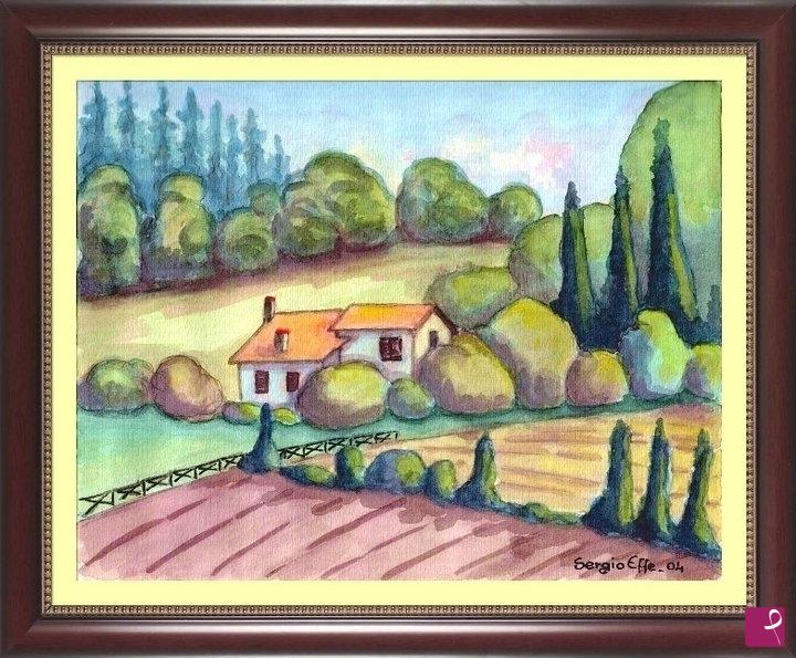 quadri in vendita online - Casa in campagna