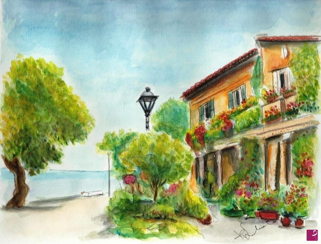 quadri in vendita online - Casa sul lago Bracciano
