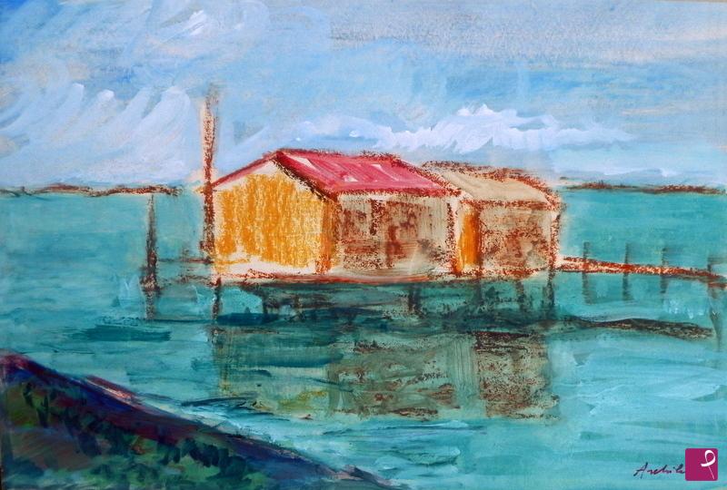 quadri in vendita online - casa sull'acqua