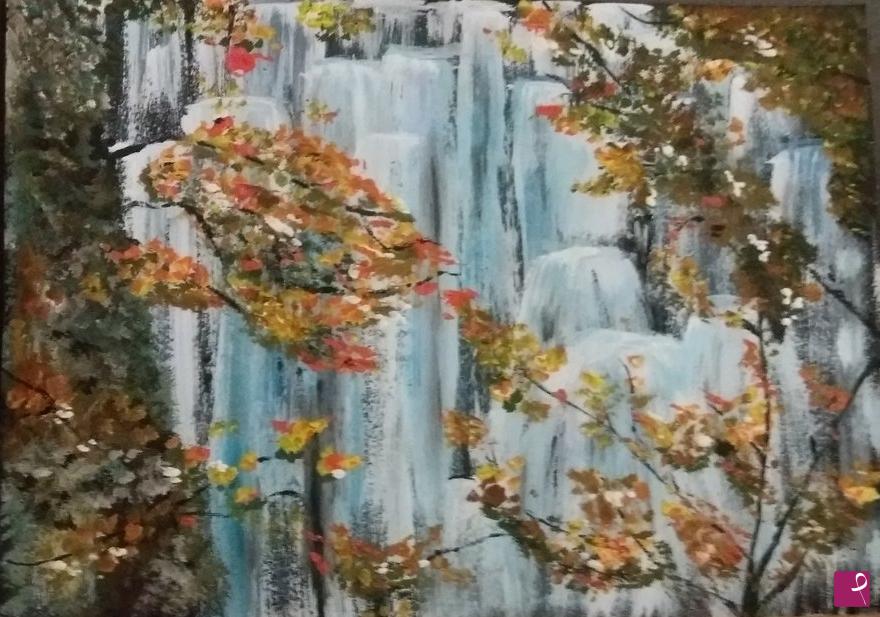 quadri in vendita online - Cascata d'autunno