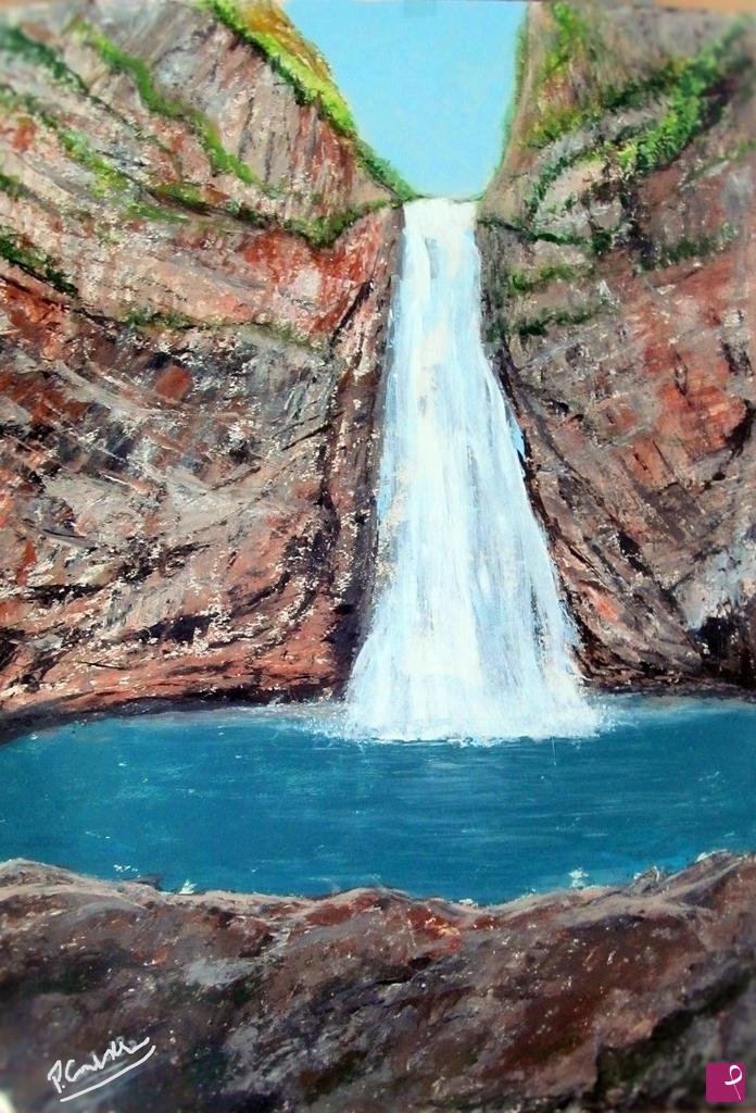 quadri in vendita online - Cascata in val Seriana