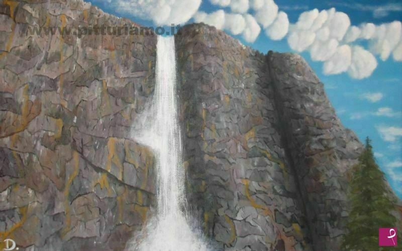 quadri in vendita online - Cascata montana