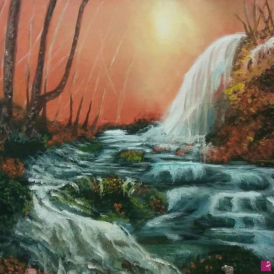 quadri in vendita online - cascata nel bosco