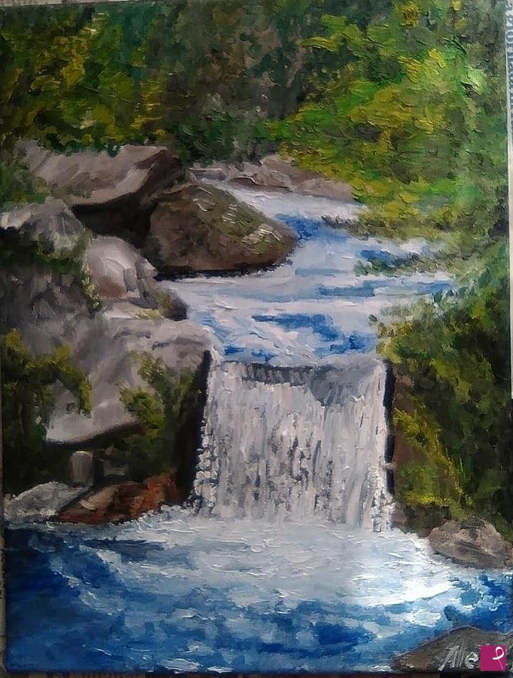 quadri in vendita online - cascata nel torrente