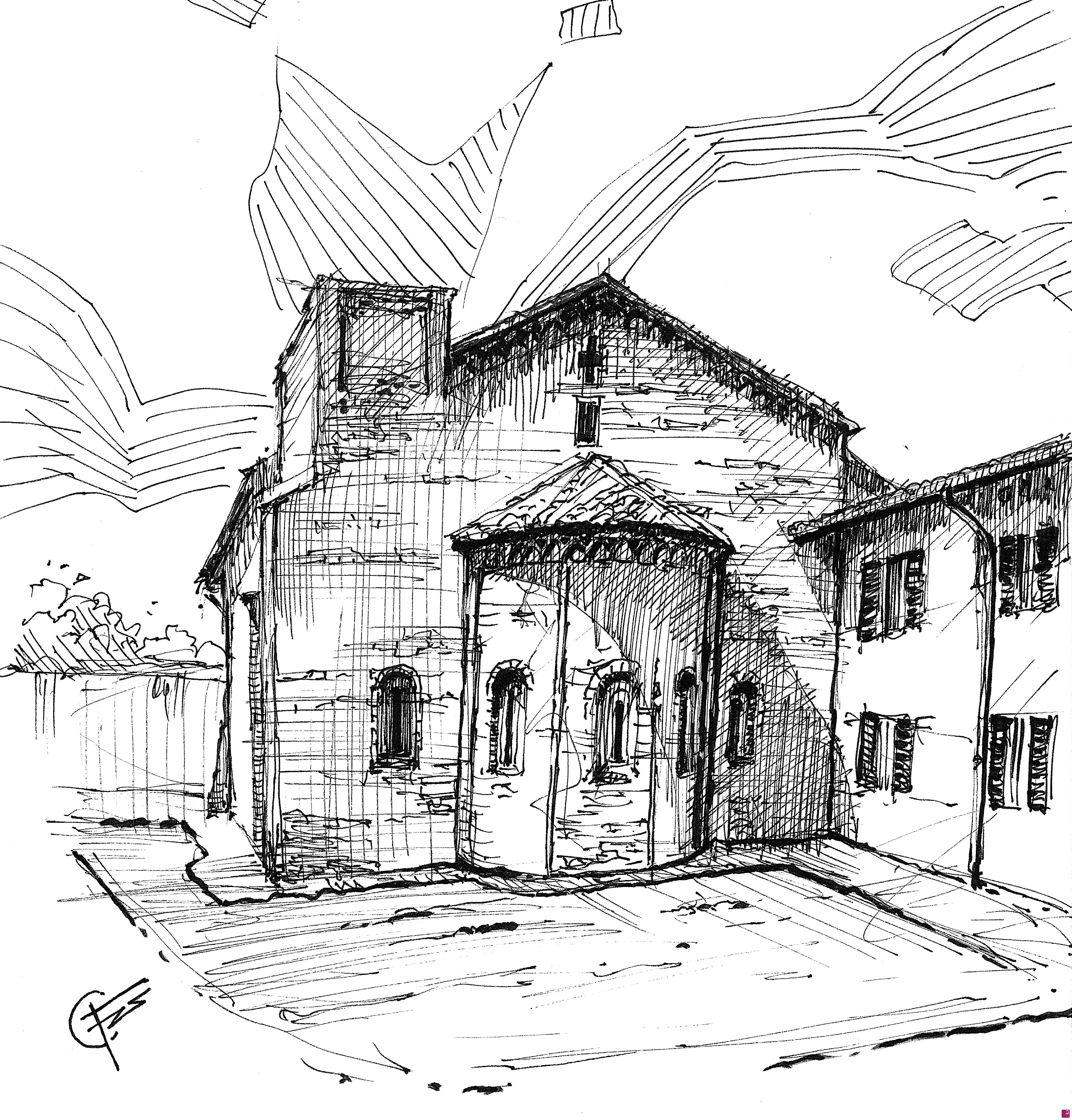 quadri in vendita online - Cascina Chiesa Rossa - Chiesa di S. Maria  alla Fonte (retro)
