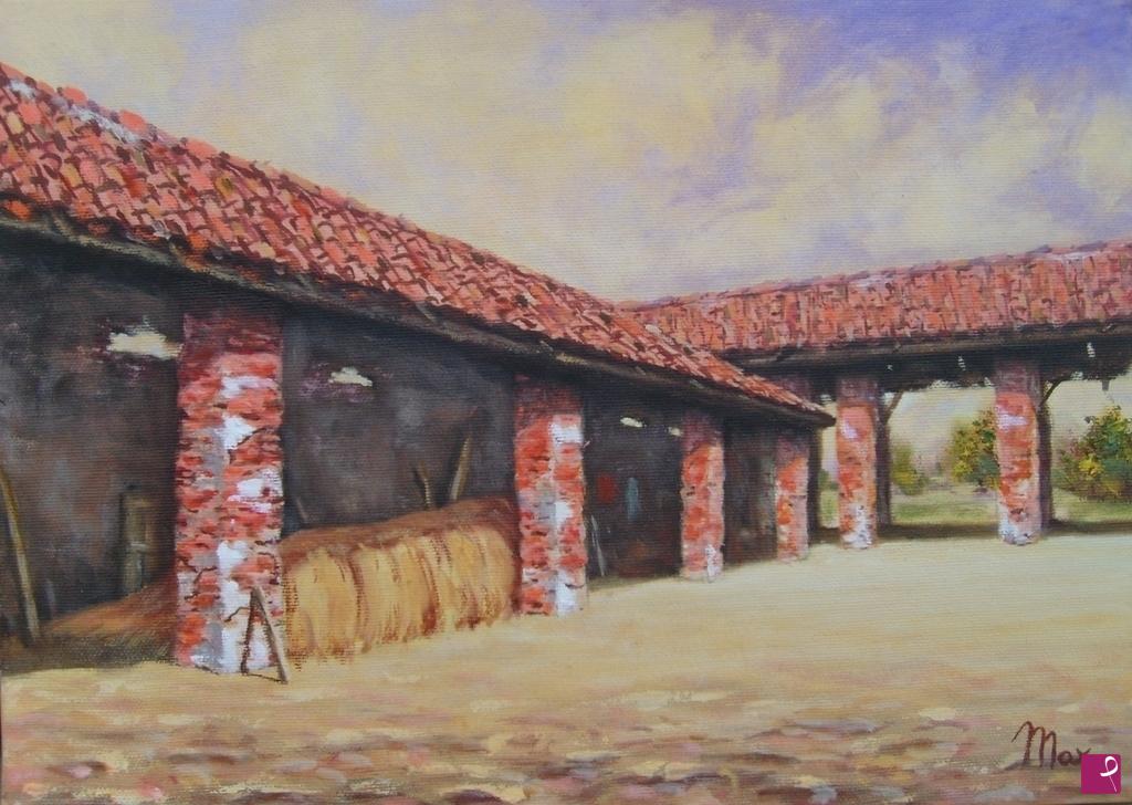 quadri in vendita online - CASCINALE CON FIENO