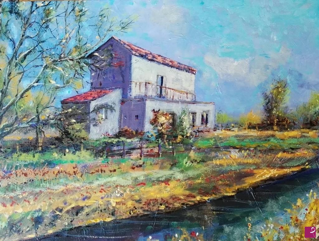 quadri in vendita online - Cascinale sul canale.