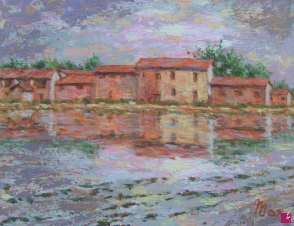 quadri in vendita online - CASCINE VICINO AL NAVIGLIO