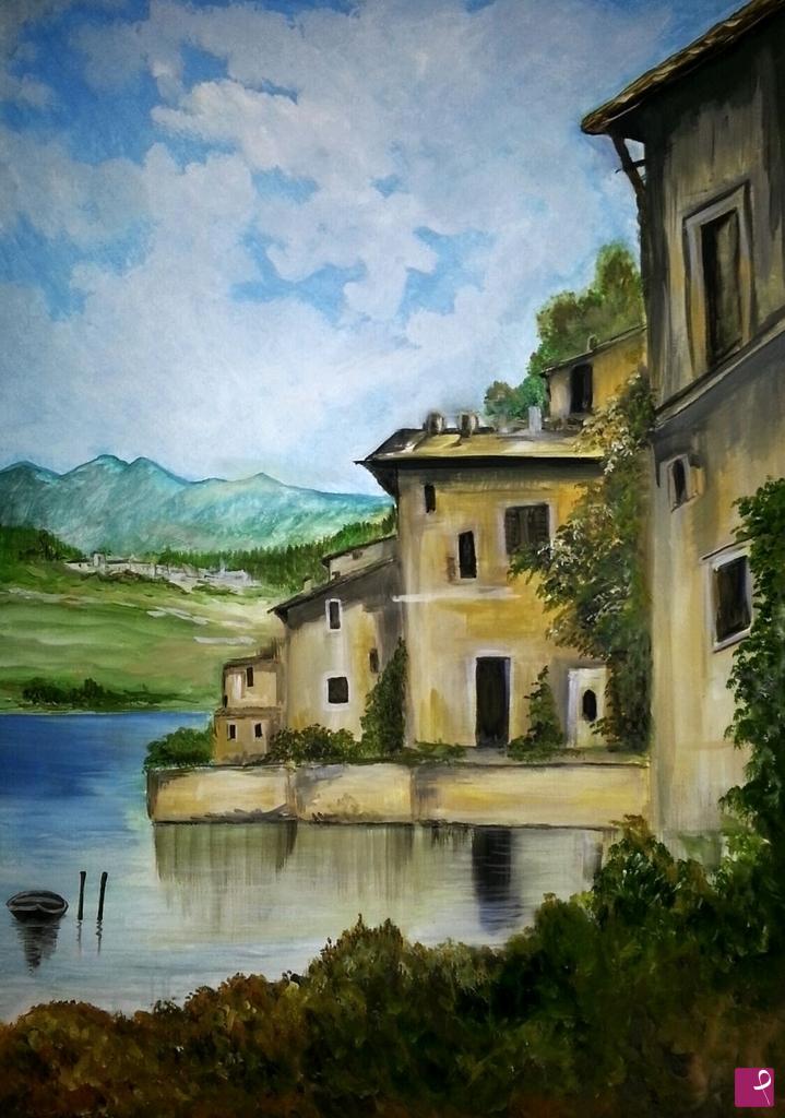 quadri in vendita online - case sul lago