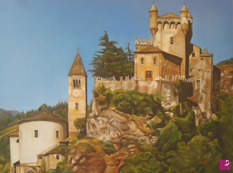quadri in vendita online - "Castello di Saint Pierre" - Valle d'Aosta