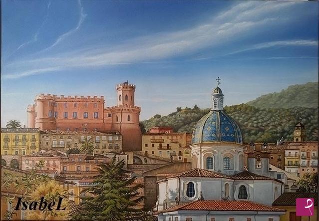 quadri in vendita online - Castello Ducale con Chiesa S. Antonio di Corigliano Calabro