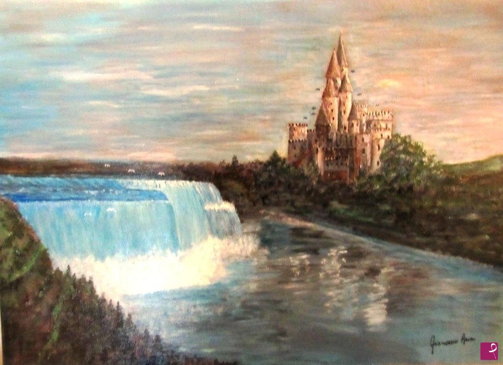 quadri in vendita online - CASTELLO SULLA CASCATA