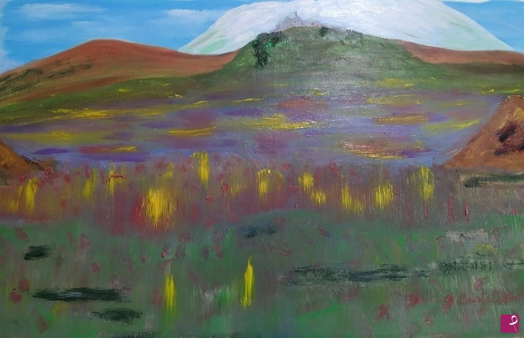 quadri in vendita online - Castelluccio e fioritura