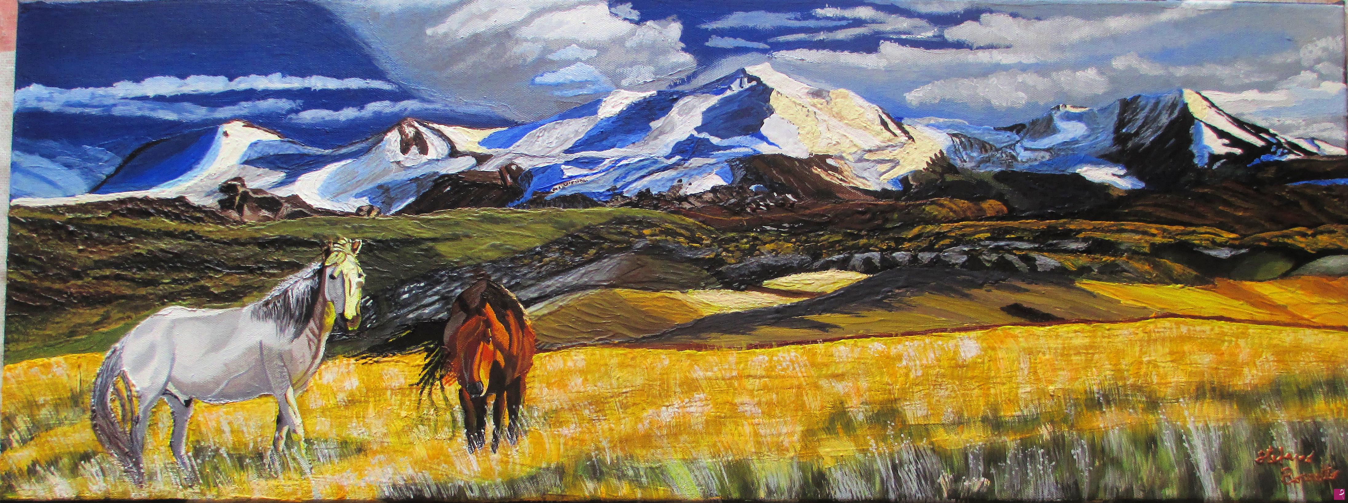 quadri in vendita online - Cavalli in Mongolia