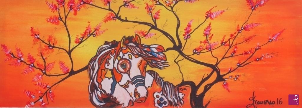 quadri in vendita online - Cavallino indiano