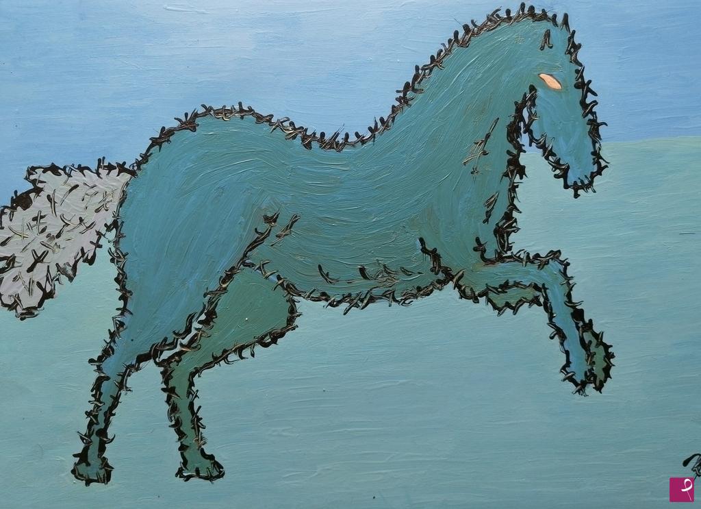 quadri in vendita online - CAVALLO A (48 X 34; OLIO SU CARTA)