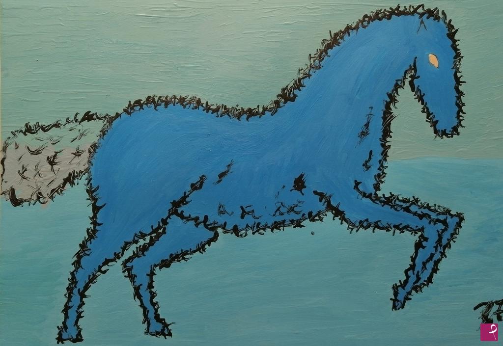 quadri in vendita online - CAVALLO B (48 X 34; OLIO SU CARTA)