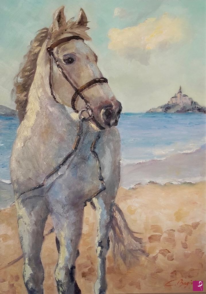 quadri in vendita online - Cavallo bianco