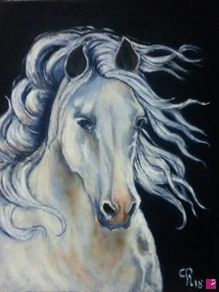 quadri in vendita online - Cavallo bianco 