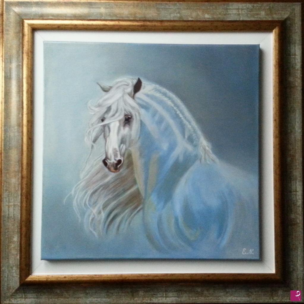quadri in vendita online - Cavallo bianco