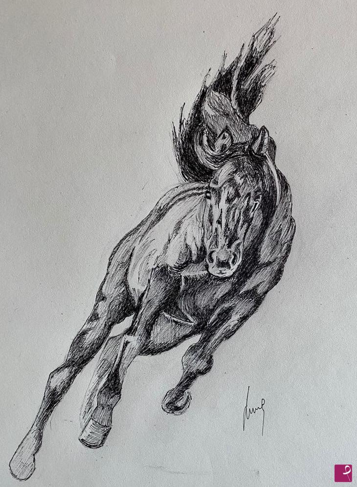 quadri in vendita online - cavallo in corsa