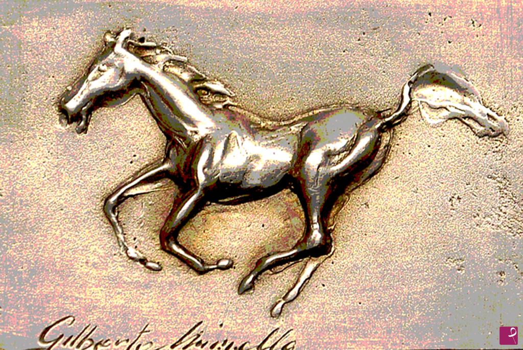 quadri in vendita online - Cavallo Puskin in corsa