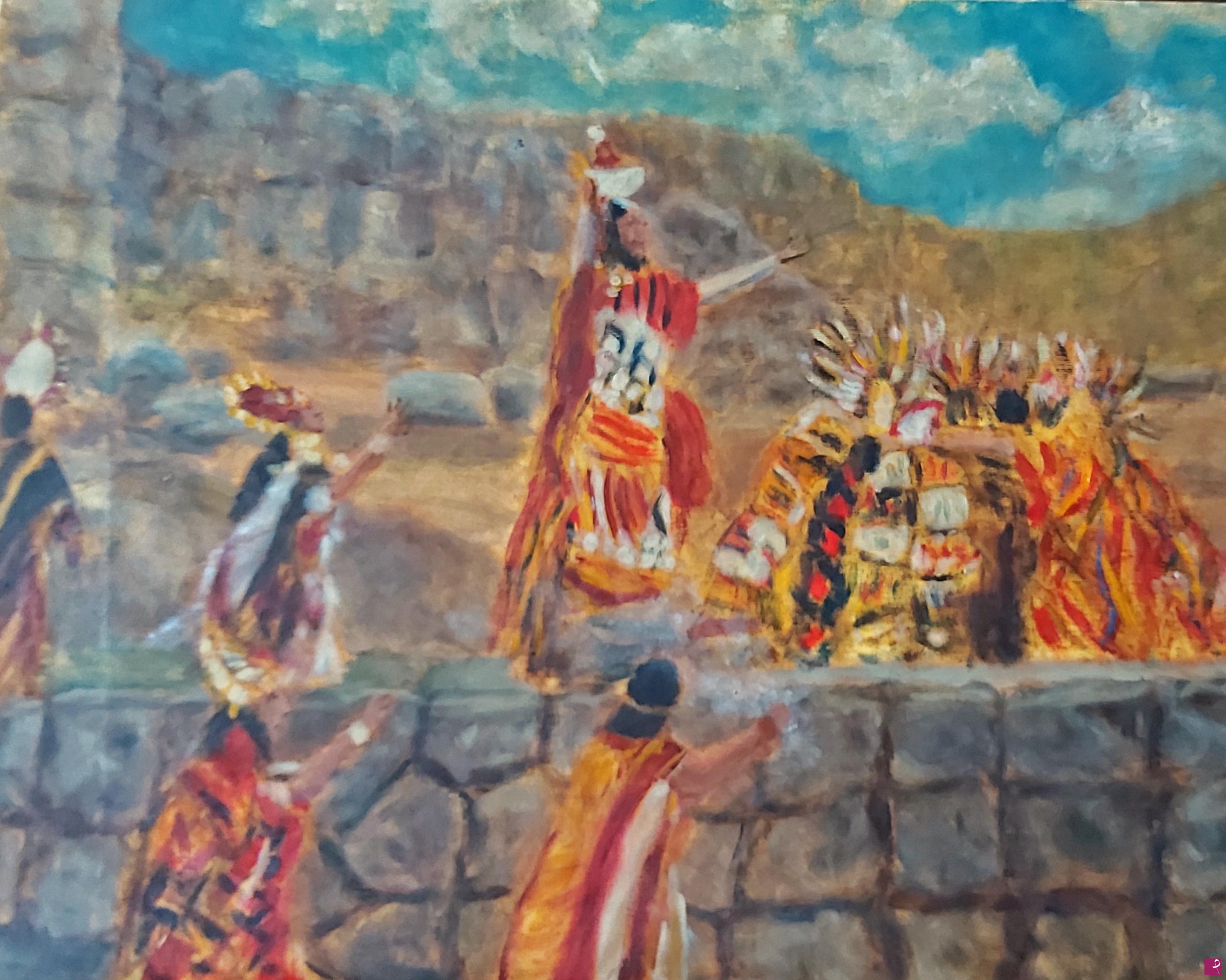 quadri in vendita online - Celebrando Inti Raymi (La Fiesta del Sol) - RIF. LG-132-PE/ OT51X66-O2021