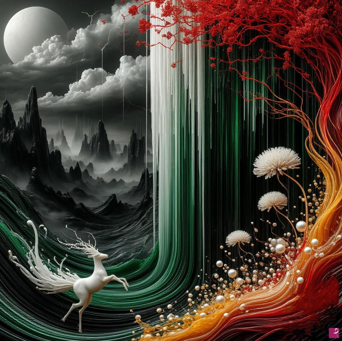 quadri in vendita online - Celestial Waterfall