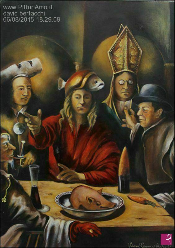quadri in vendita online - "Cena a casa di Magritte"