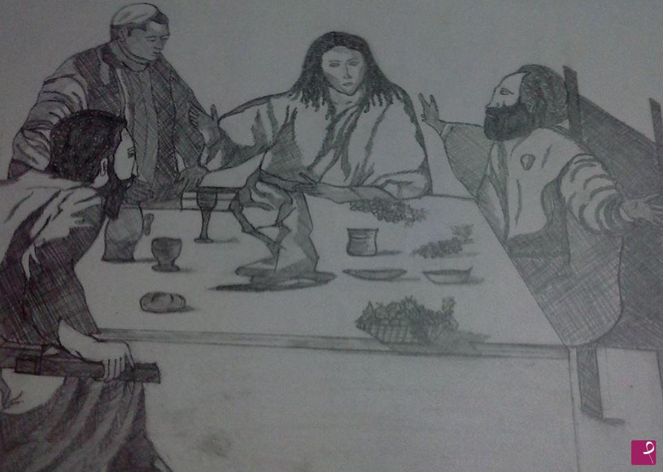 quadri in vendita online - "cena diEmmaus" (Caravaggio)-riproduzione