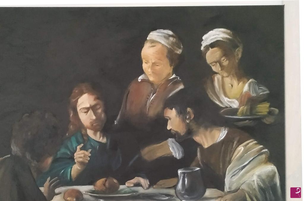 quadri in vendita online - Cena in Emmaus - Omaggio a Caravaggio