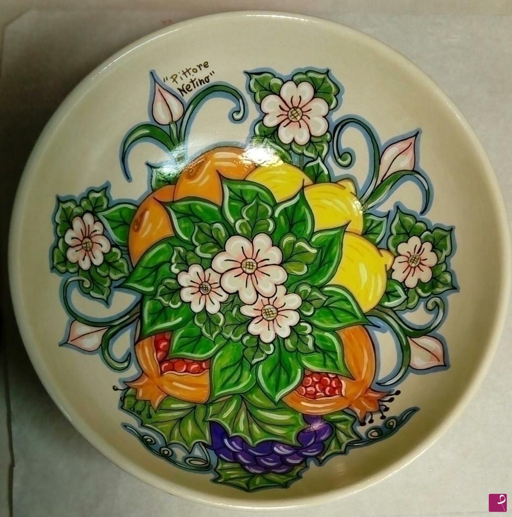 quadri in vendita online - Ceramica artistica siciliana - collezione 2021 n.° 51 serie: centrotavola - fruttiera