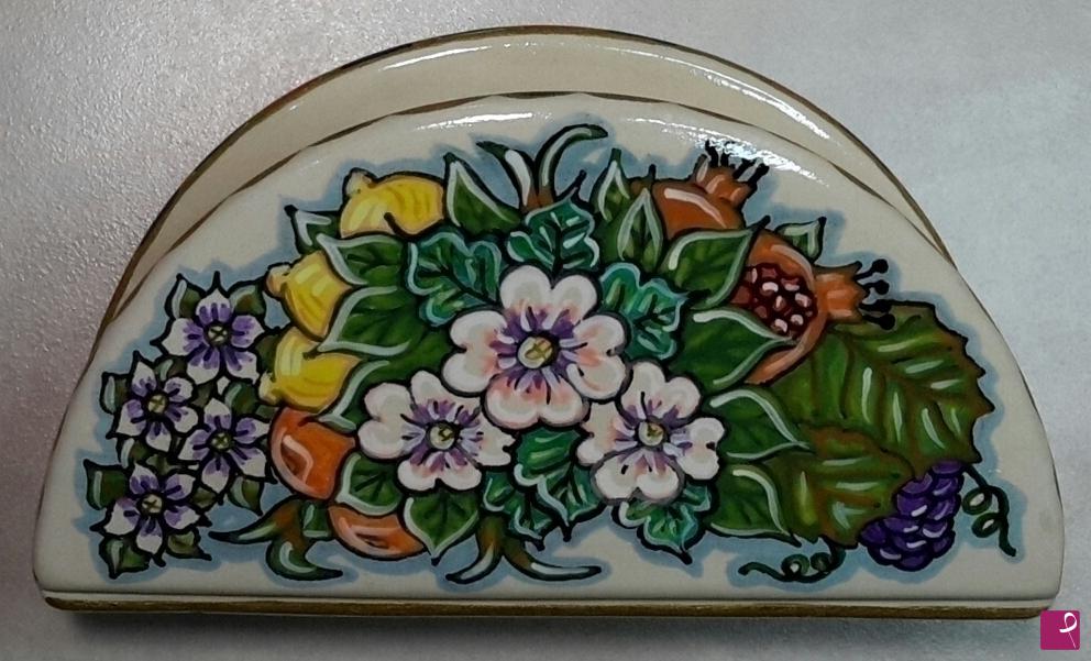 quadri in vendita online - Ceramica artistica siciliana - collezione 2021 n.° 52 serie: portatovaglioli in ceramica