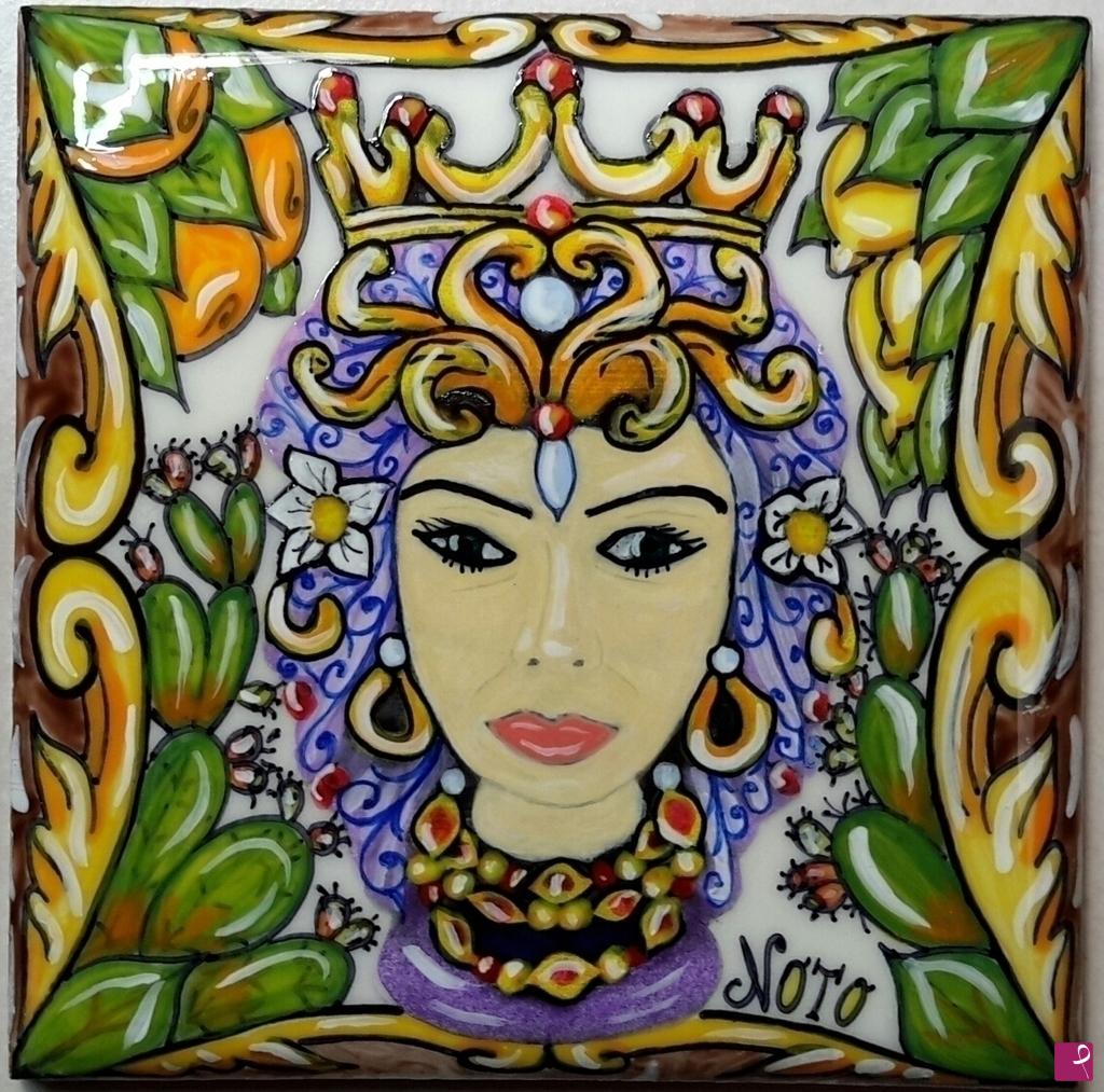 quadri in vendita online - Ceramica artistica siciliana - collezione 2022 n.° 8 serie : souvenir siciliani 