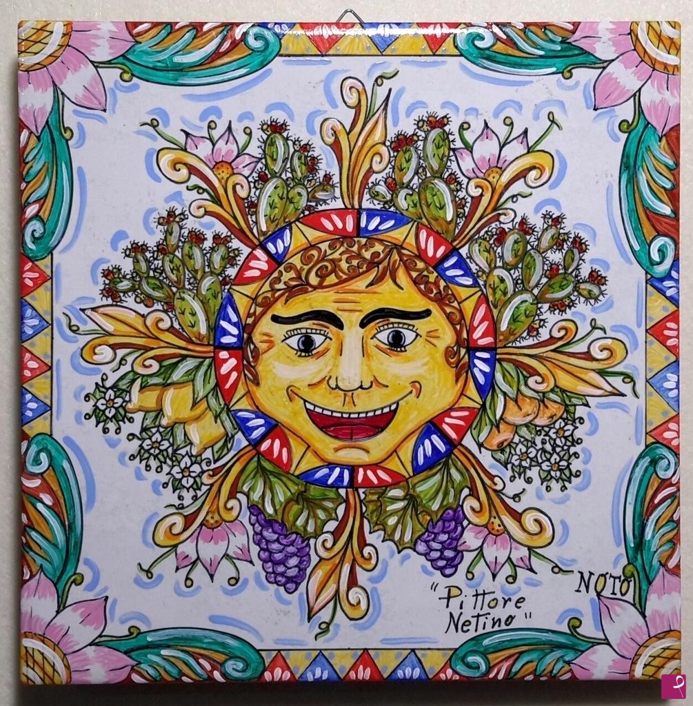 quadri in vendita online - Ceramica artistica siciliana - collezione2021 n.° 14  serie: souvenir siciliani 