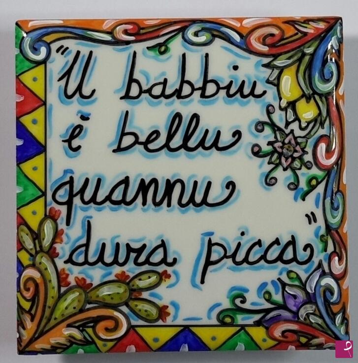 quadri in vendita online - Ceramica siciliana - collezione 2019 n.° 28  serie: proverbi siciliani