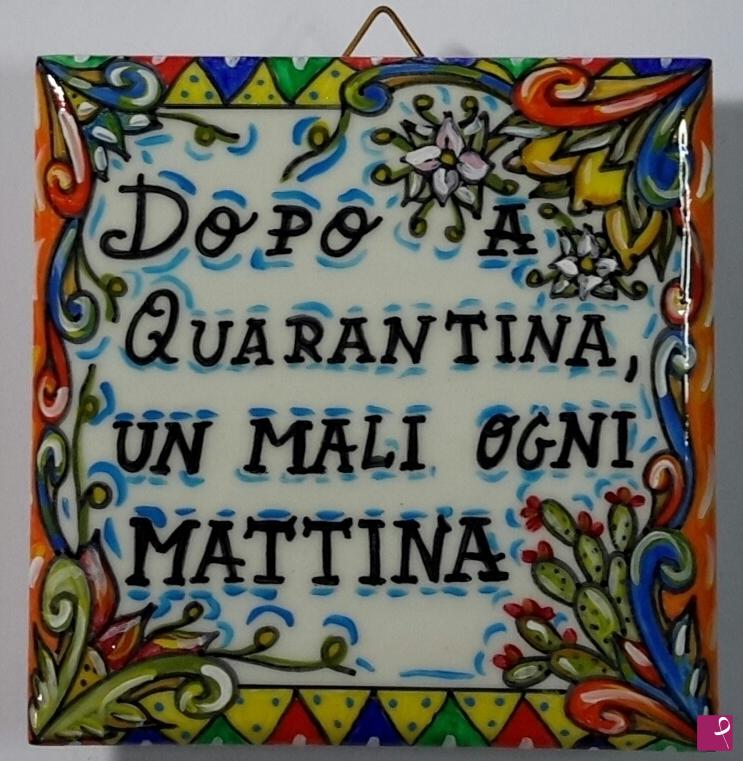 quadri in vendita online - Ceramica siciliana - collezione 2019 n.° 42 serie : tipiche espressioni siciliane