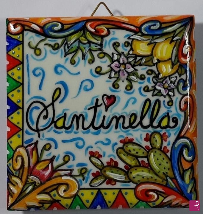 quadri in vendita online - Ceramica siciliana - collezione 2019 n.° 44 serie : nomi personali 