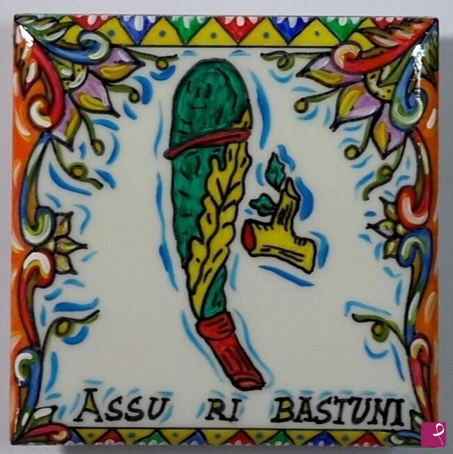 quadri in vendita online - Ceramica siciliana - collezione 2019 n.° 47  serie: souvenir  siciliani 