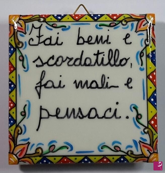 quadri in vendita online - Ceramica siciliana - collezione 2019 n.° 5 - "Proverbi siciliani"