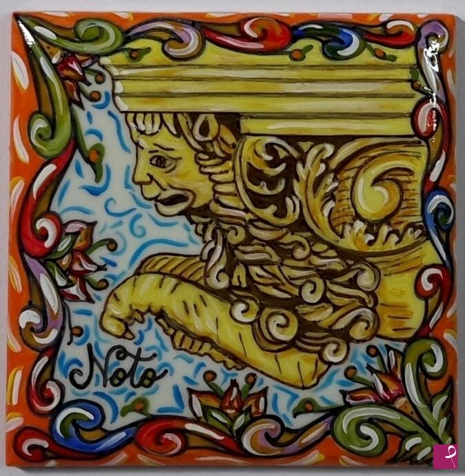 quadri in vendita online - Ceramica siciliana - collezione 2019 n.° 50 serie : souvenir siciliani 