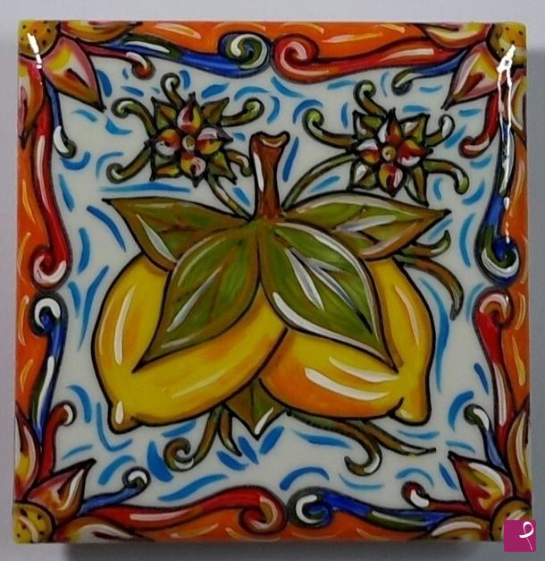quadri in vendita online - Ceramica siciliana - collezione 2019 n.° 53  serie : souvenir siciliani