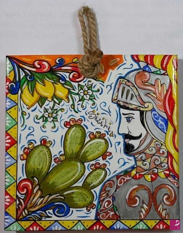 quadri in vendita online - Ceramica siciliana - collezione 2019 n.° 58  serie: souvenir siciliani 