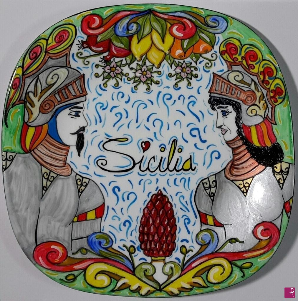 quadri in vendita online - Ceramica siciliana - collezione 2019 n.° 60  serie : souvenir siciliani