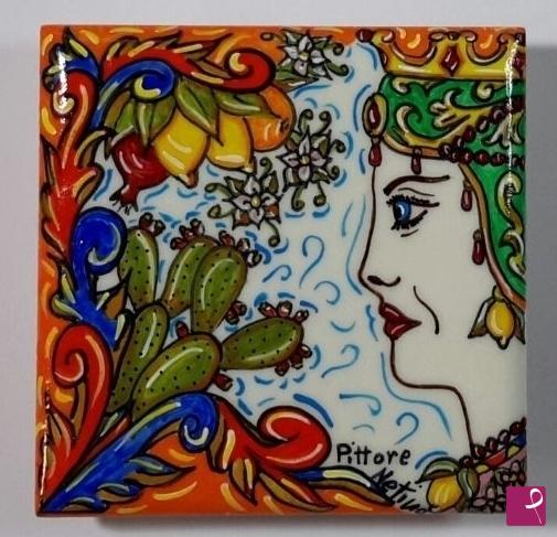quadri in vendita online - Ceramica siciliana - collezione 2019 n.° 72  serie: souvenir siciliani 