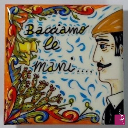 quadri in vendita online - Ceramica siciliana - collezione 2019 n.° 83   serie : souvenir siciliani