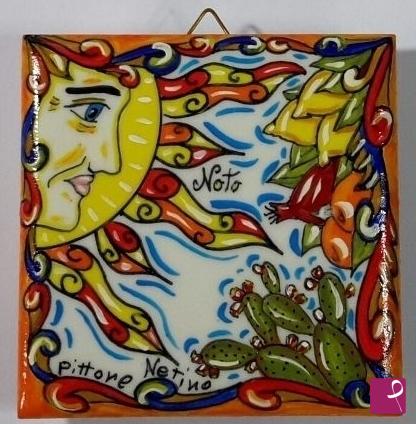 quadri in vendita online - Ceramica siciliana - collezione 2019 n.° 85  serie : souvenir siciliani