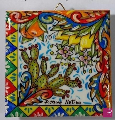 quadri in vendita online - Ceramica siciliana - collezione 2019 n.° 86  serie: souvenir siciliani