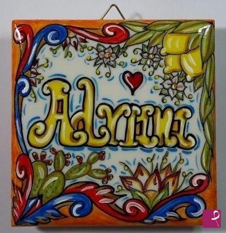 quadri in vendita online - Ceramica siciliana - collezione 2019  n.° 94  serie: nomi  personali