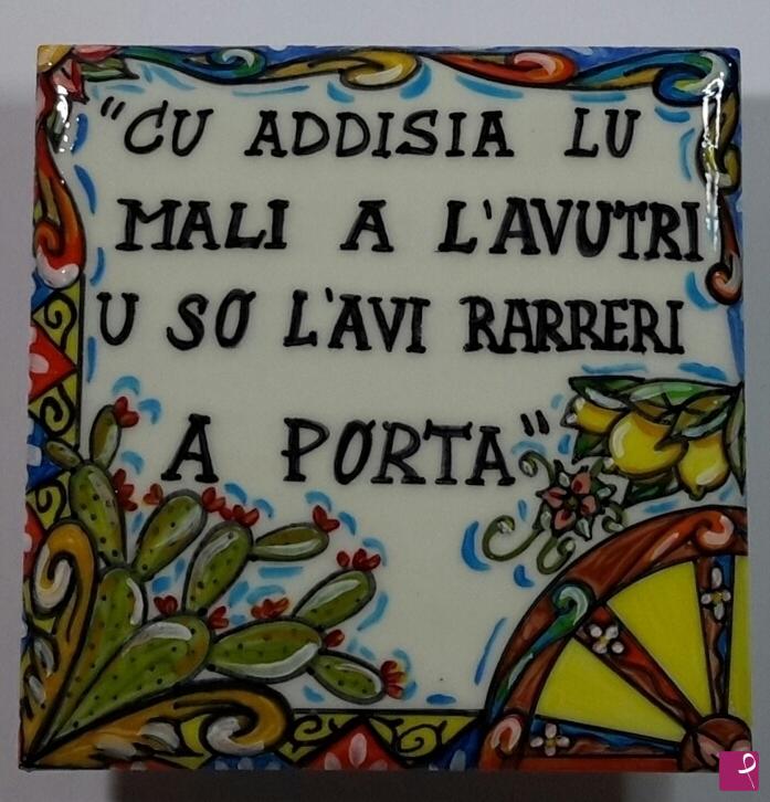 quadri in vendita online - Ceramica siciliana - collezione 2019 n.°11 "Proverbi siciliani"